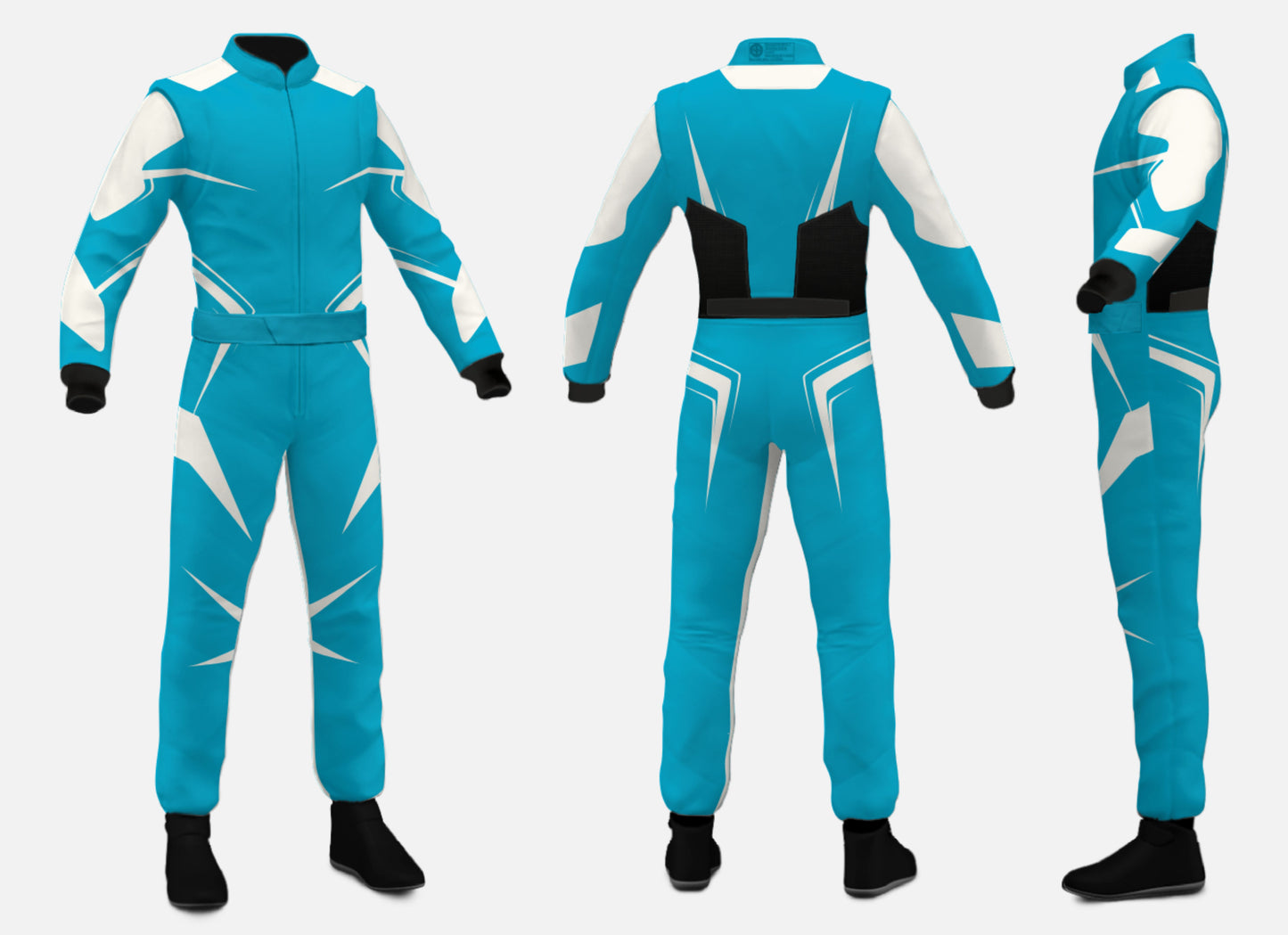 Aqua Blue Kart Racing Suit – Lightweight-Breathable Professional Karting Raceweara