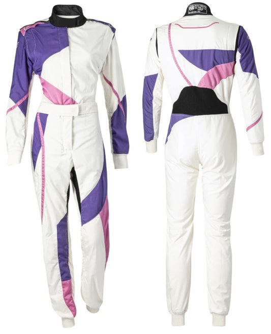 Women White /Purpel,Pink Kart Racing Suit Lightweight Professional Karting Racewear